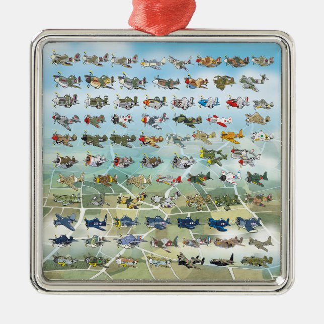 create your own airplane caricature metal ornament (Front)