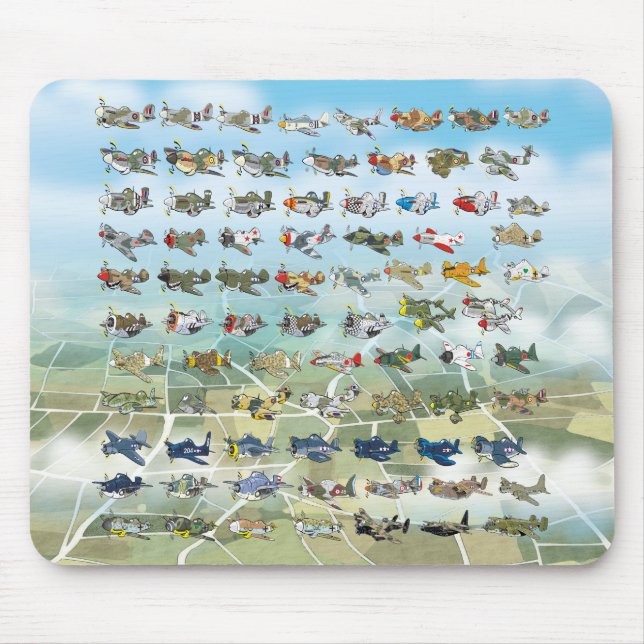 create your own airplane caricature mouse pad (Front)