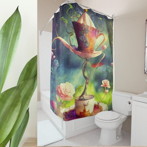 Create Your Own Alice in Wonderland Magical Design Shower Curtain