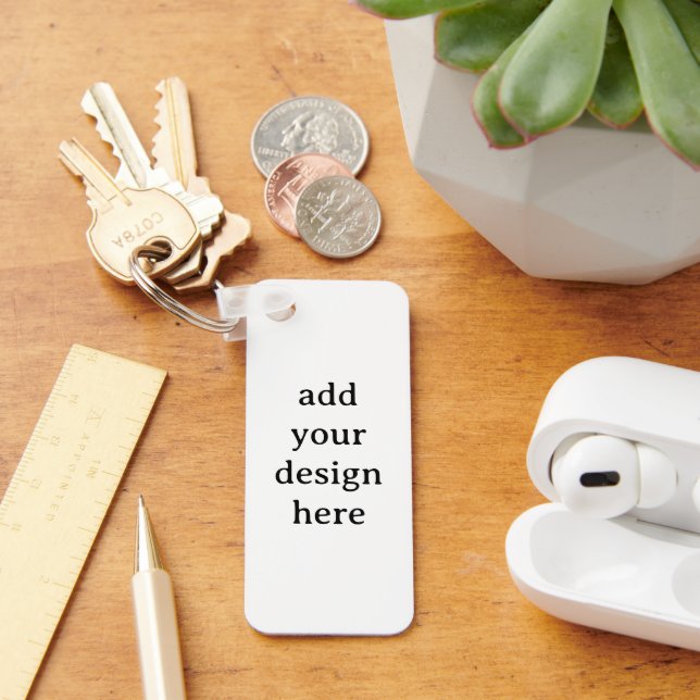 Create Your Own Aluminum Rectangle 1.25" x 3" Keychain (Desk)