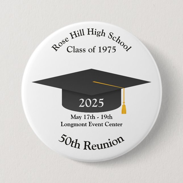 Create Your Own Alumni Personalized Class Reunion Button (Front)