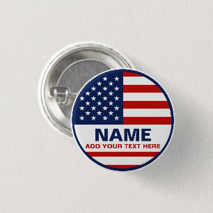 Create Your Own American Flag Election   Button