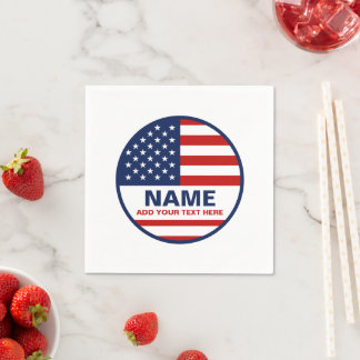 Create Your Own American Flag Election Napkins