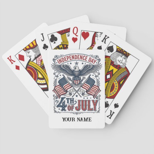 Create Your Own American Independence Day Sketched Poker Cards