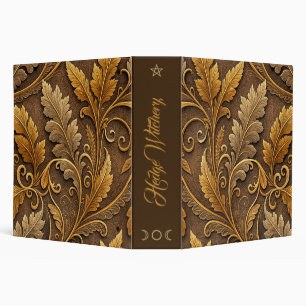 Create Your Own Antique Gold Vintage Leafy Vine 3 Ring Binder