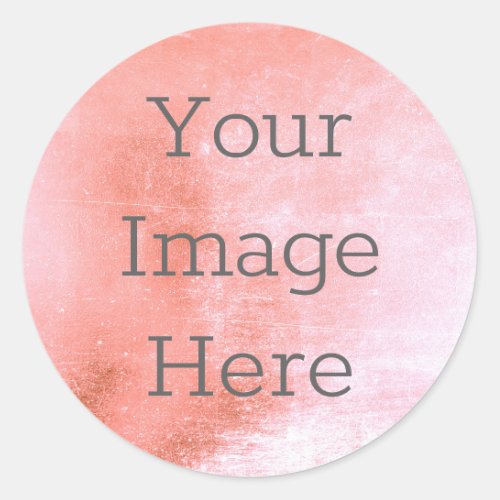 Create Your Own Antique Worn Rose Gold Faux Foil Classic Round Sticker