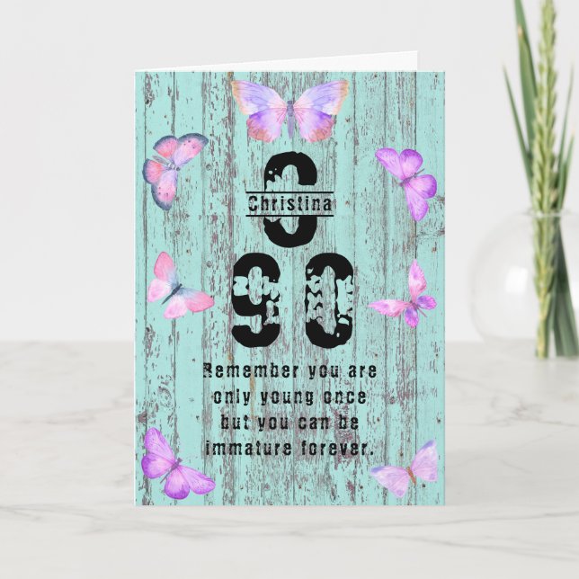 Create Your Own Any Age Funny Birthday Greeting Card (Front)