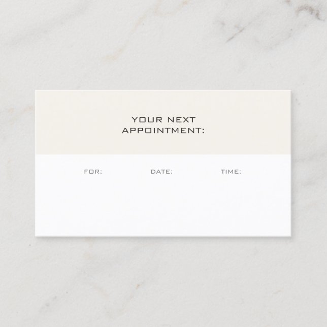 Create Your Own Appointment Reminder Stylish Plain Card (Front)