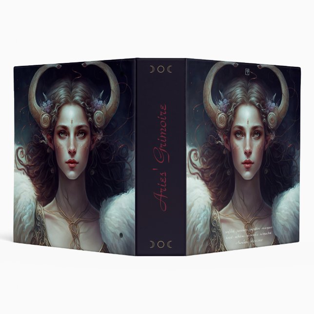 Create Your Own Aries Sun Sign Zodiac Goddess 3 Ring Binder (Background)