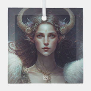 Create Your Own Aries Sun Sign Zodiac Goddess Glass Ornament