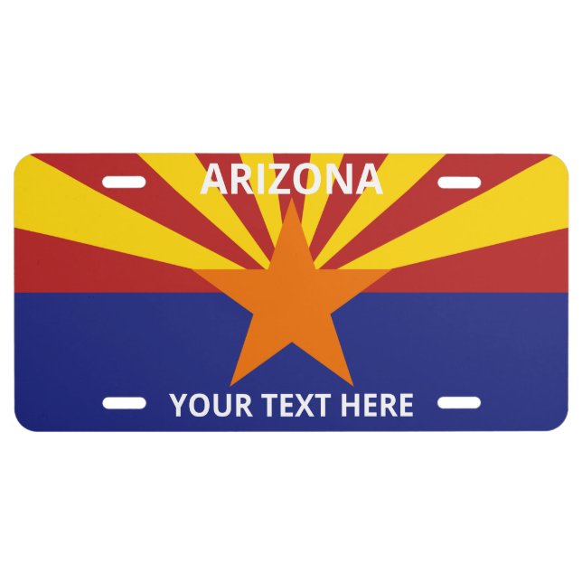 Create Your Own Arizona Flag  License Plate (Front)