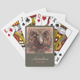 Create Your Own Art Nouveau Aries Zodiac Poker Cards