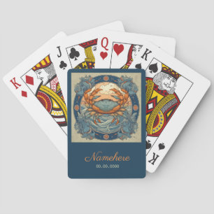 Create Your Own Art Nouveau Cancer Zodiac Poker Cards