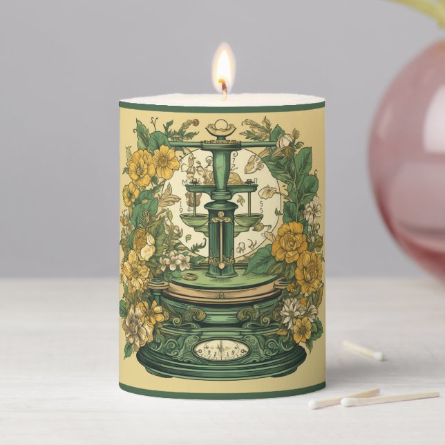 Create Your Own Art Nouveau Libra Zodiac Pillar Candle (In Situ)