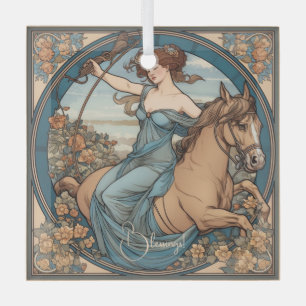 Create Your Own Art Nouveau Sagittarius Glass Ornament