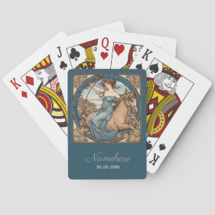Create Your Own Art Nouveau Sagittarius Zodiac Poker Cards