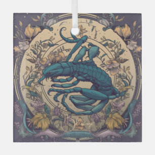 Create Your Own Art Nouveau Scorpio Zodiac Glass Ornament