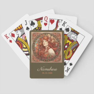 Create Your Own Art Nouveau Virgo Zodiac Poker Cards