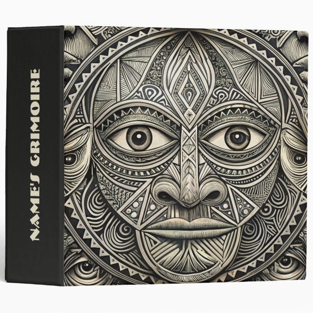 Create Your Own Ashen Bone Tribal Mask 3 Ring Binder (Front/Spine)