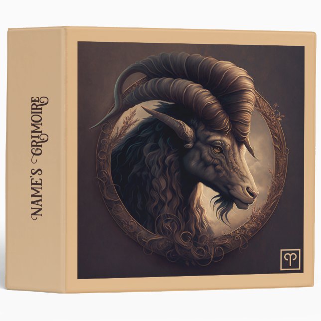 Create Your Own Astrological Aries Zodiac 3 Ring Binder (Front/Spine)
