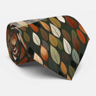 Create Your Own Autumn Leaves Green Neck Tie
