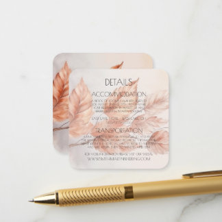 Create Your Own Autumn Leaves Wedding Details Enclosure Card
