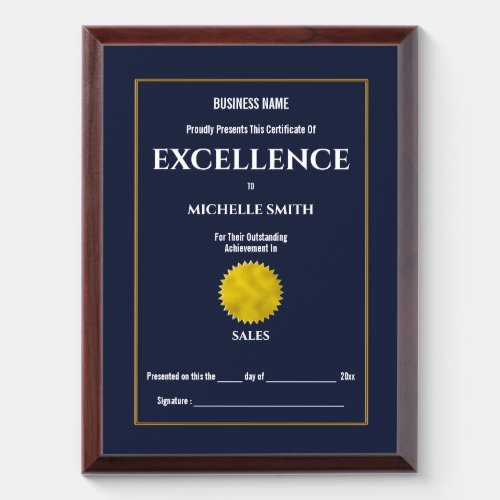 Create your own award certificate  Blue or DIY