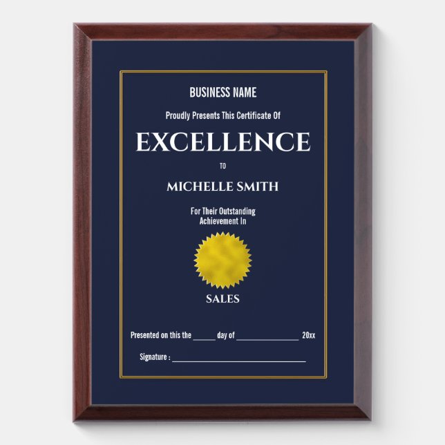 Create your own award certificate | Blue or DIY (Vertical)