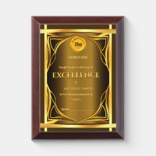 Create your own award certificate   Bronze Gold Plaque