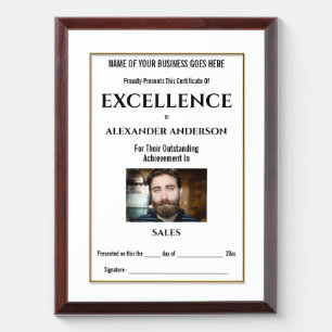 Create your own award certificate DIY Photo logo Plaque