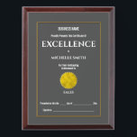 Create your own award certificate | Gray or DIY<br><div class="desc">A faux golden seal which can be replaced with your school, business, college or varsity logo is framed by a thin gold border. Templates for your personal wording to record an outstanding achievement appear in bold white fonts on a dark gray background. Personalize the templates to suit your requirements. If...</div>
