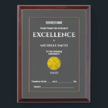 Create your own award certificate | Gray or DIY<br><div class="desc">A faux golden seal which can be replaced with your school, business, college or varsity logo is framed by a thin gold border. Templates for your personal wording to record an outstanding achievement appear in bold white fonts on a dark gray background. Personalize the templates to suit your requirements. If...</div>
