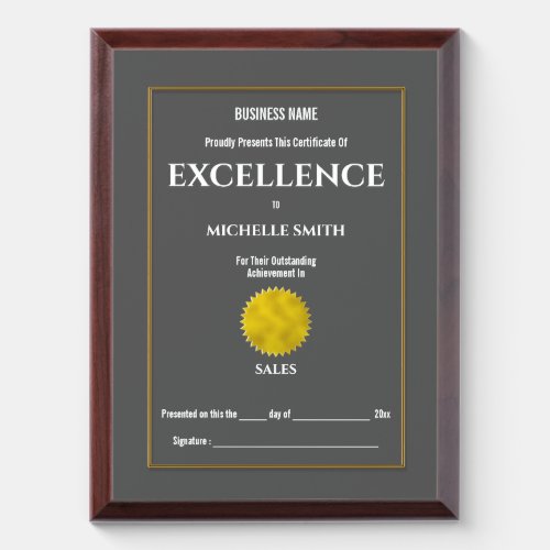 Create your own award certificate  Gray or DIY