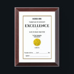 Create your own award certificate | Personalize<br><div class="desc">A faux golden seal which can be replaced with your school,  business,  college or varsity logo is framed by a thin gold border. Templates for your personal wording to record an outstanding achievement appear in bold black fonts on a stark white background. Personalize the templates to suit your requirements.</div>