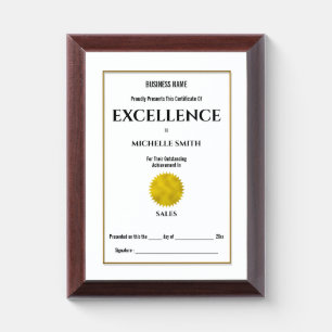 Create your own award certificate   Personalize Plaque