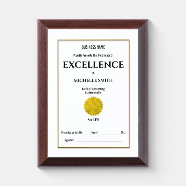 Create your own award certificate | Personalize Plaque (Vertical)