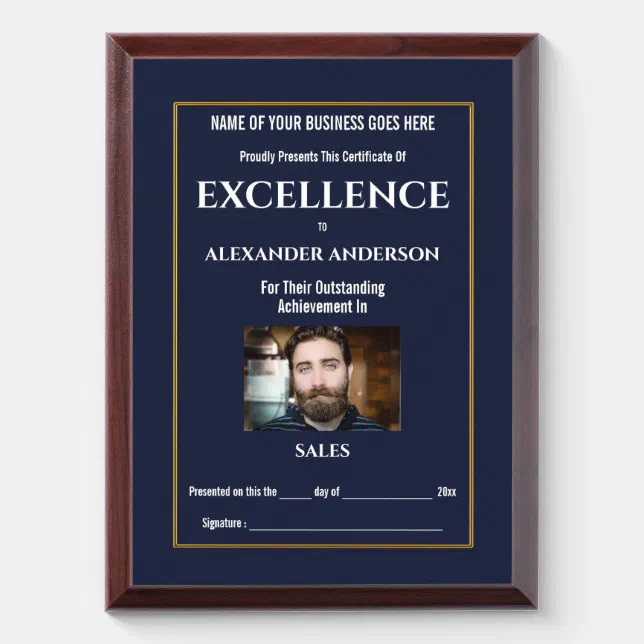 Create your own award certificate | Photo or logo | Zazzle