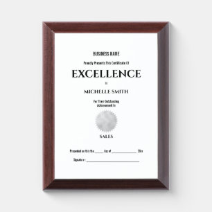 Create your own award certificate   Silver Plaque