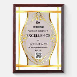 Create your own award certificate   white gold plaque