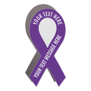 Create Your Own Awareness Purple Ribbon Car Magnet