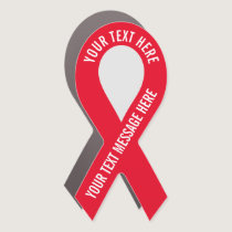 Create Your Own Awareness Red Ribbon  Car Magnet
