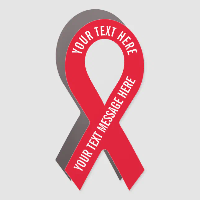 Create Your Own Awareness Red Ribbon  Car Magnet (Front)