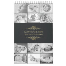 Create Your Own B&W Baby Photos 2026 Calendar