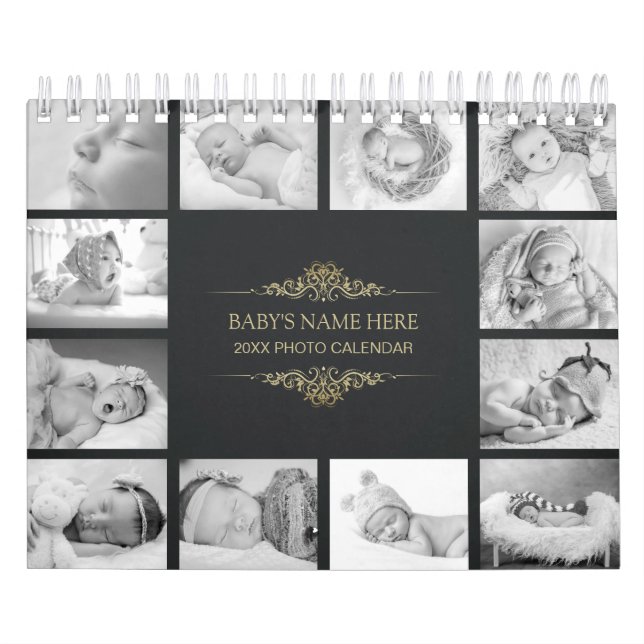 Create Your Own B&W Baby Photos 2026 Calendar (Cover)