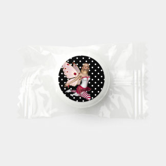 Create Your Own B&W Polkadots Kneeling Pink Fairy Life Saver® Mints