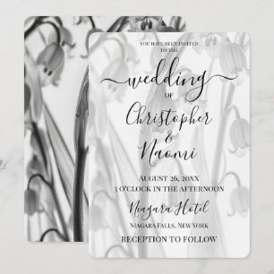Create Your Own B&W XRay Lily of the Valley Flower Invitation