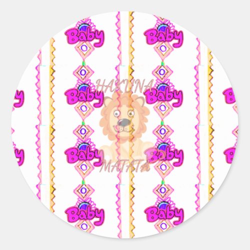 Create Your Own Baby Fun Lion Cub Text Design Classic Round Sticker