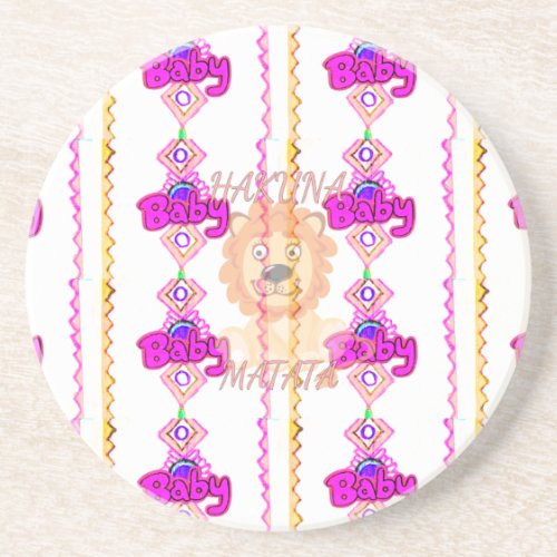 Create Your Own Baby Fun Lion Cub Text Design Coaster