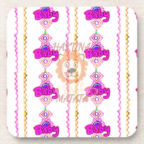 Create Your Own Baby Fun Lion Cub Text Design Coaster