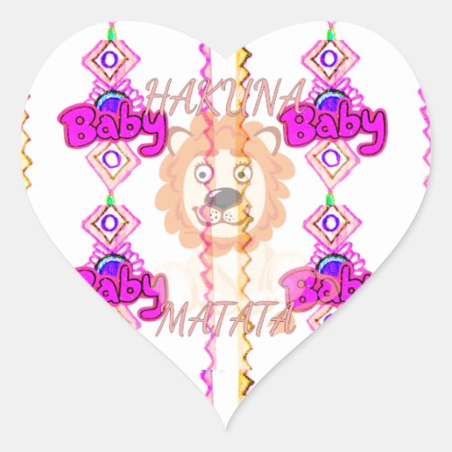 Create Your Own Baby Fun Lion Cub Text Design Heart Sticker